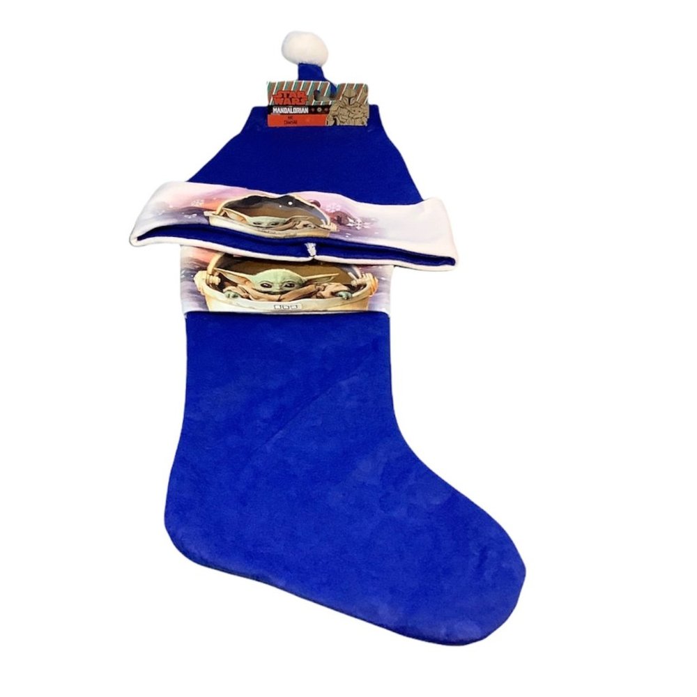 Baby Yoda Mandalorian Matching Hat and Stocking Disney Felt Cap Snowflake Patter